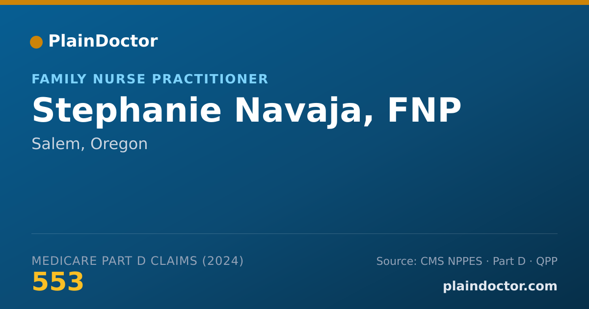 Shareable card for Stephanie Navaja, FNP - Family Nurse Practitioner, Salem, OR