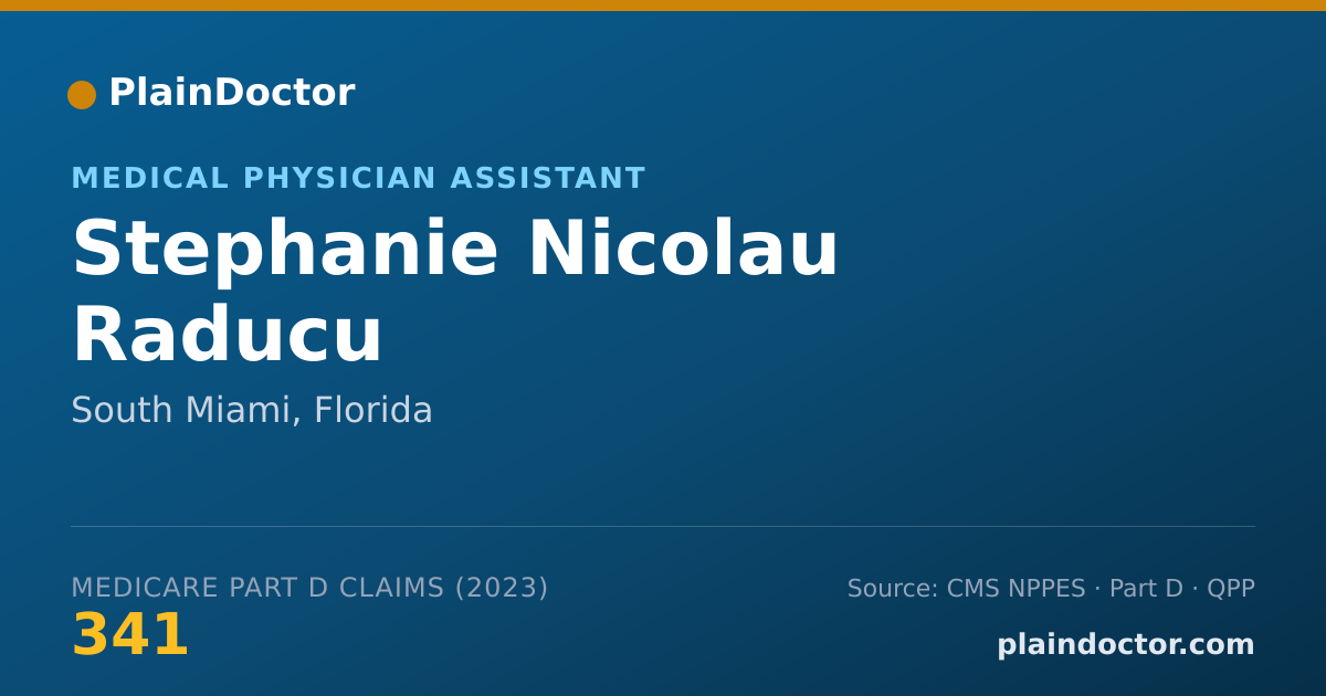Shareable card for Stephanie Nicolau Raducu - Medical Physician Assistant, South Miami, FL