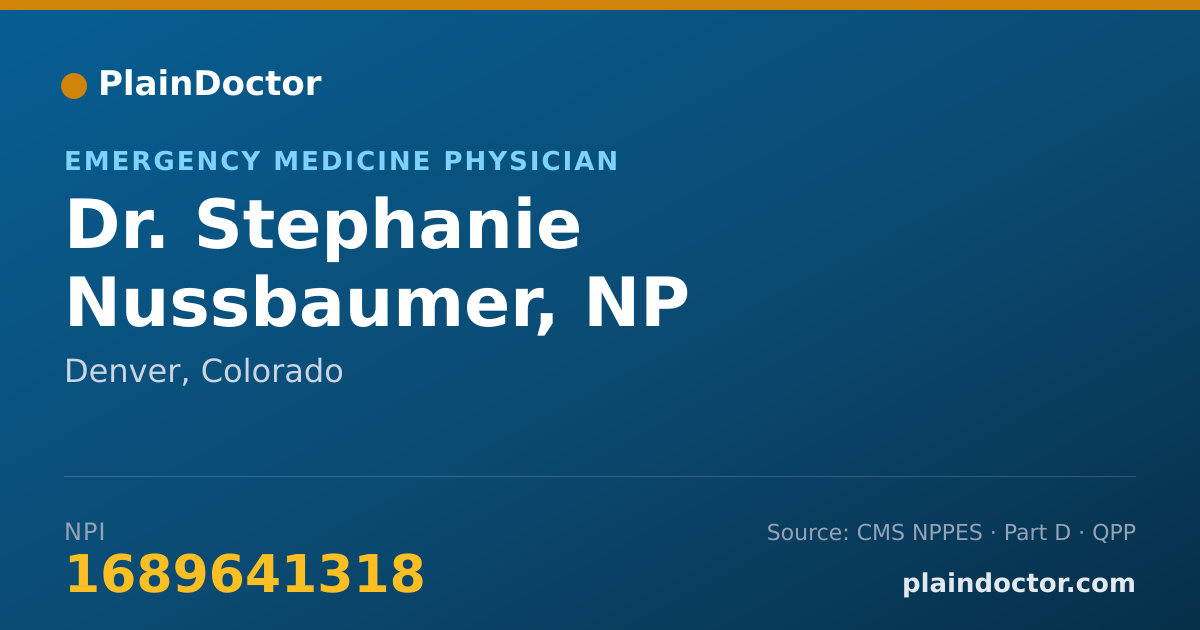 Shareable card for Stephanie Nussbaumer, NP - Emergency Medicine Physician, Denver, CO