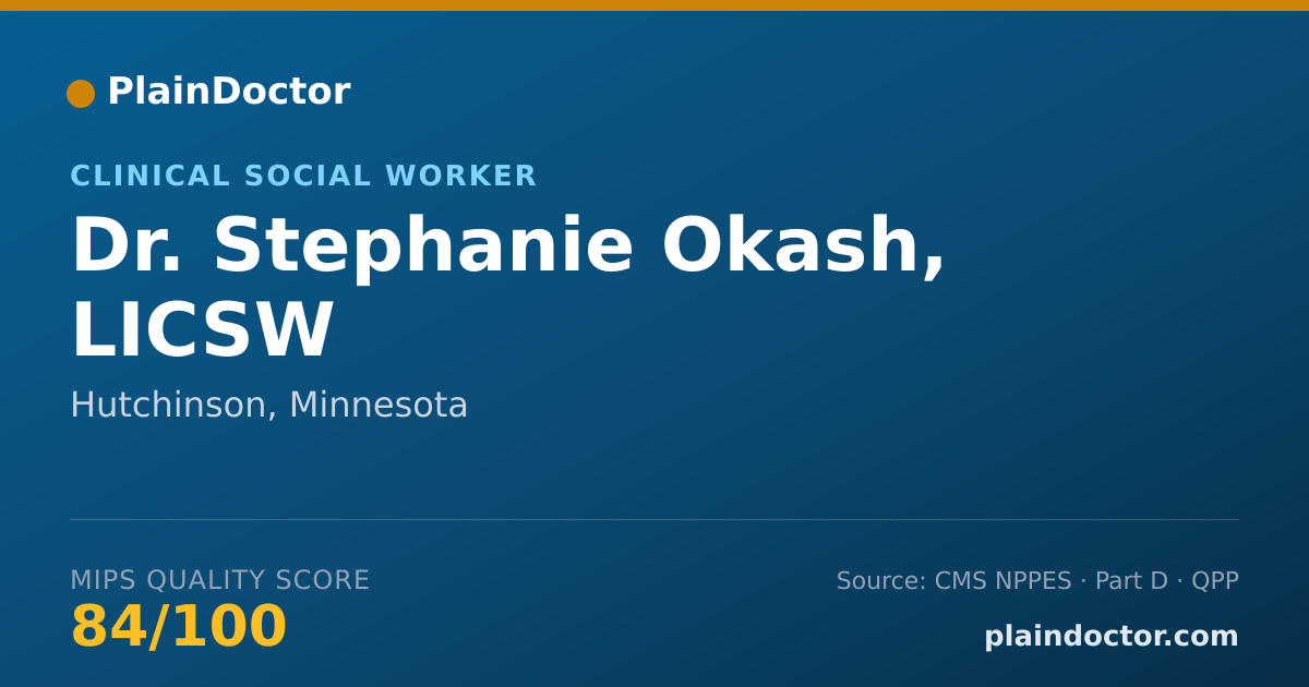 Shareable card for Stephanie Okash, LICSW - Clinical Social Worker, Hutchinson, MN