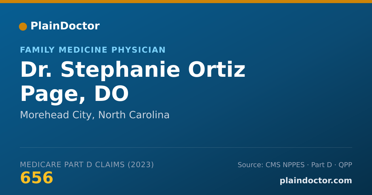 Shareable card for Stephanie Ortiz Page, DO - Family Medicine Physician, Morehead City, NC
