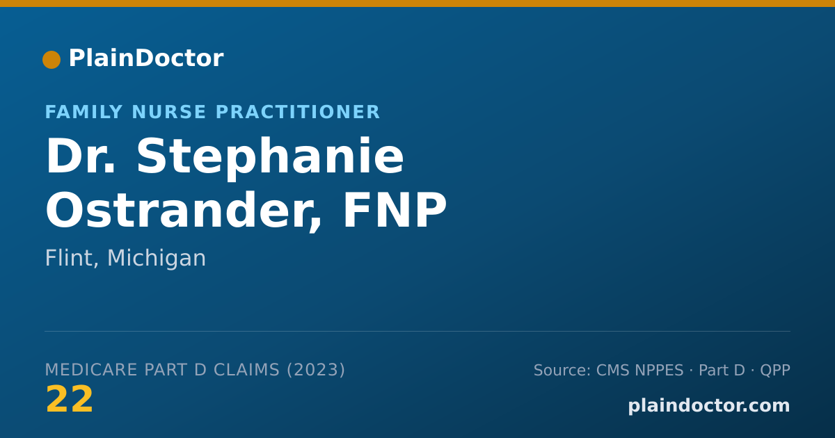 Shareable card for Stephanie Ostrander, FNP - Family Nurse Practitioner, Flint, MI