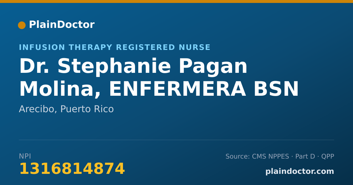 Shareable card for Stephanie Pagan Molina, ENFERMERA BSN - Infusion Therapy Registered Nurse, Arecibo, PR