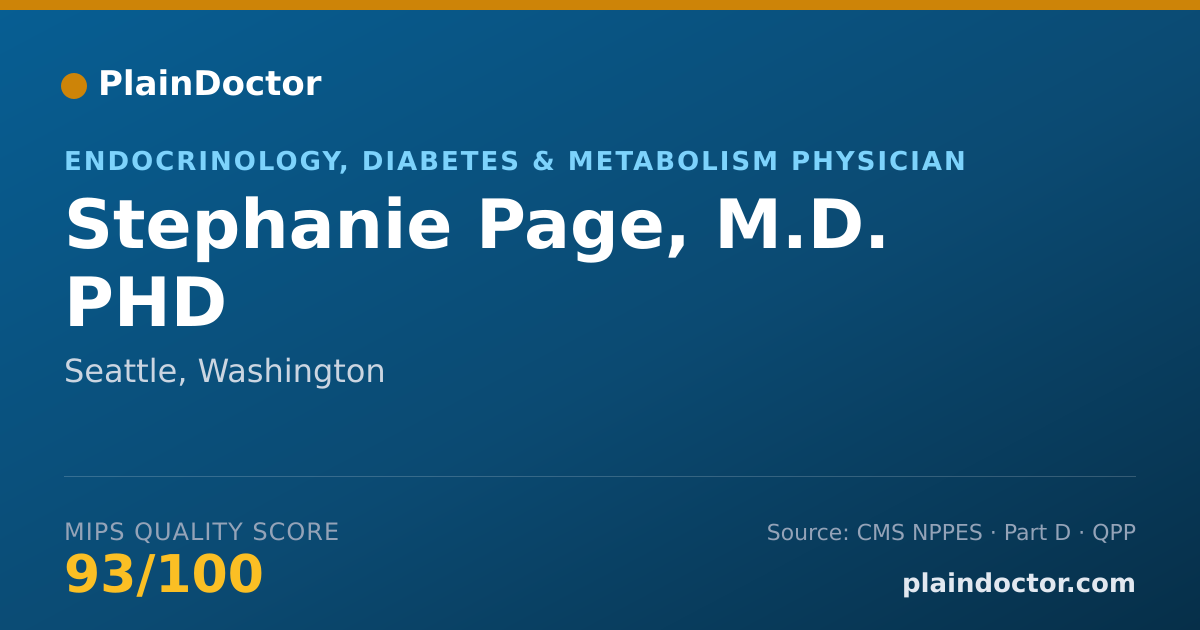 Shareable card for Stephanie Page, M.D. PHD - Endocrinology, Diabetes & Metabolism Physician, Seattle, WA