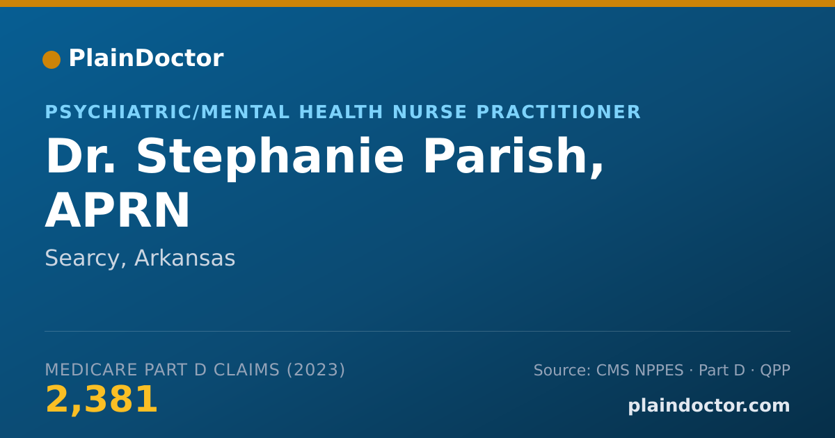 Shareable card for Stephanie Parish, APRN - Psychiatric/Mental Health Nurse Practitioner, Searcy, AR