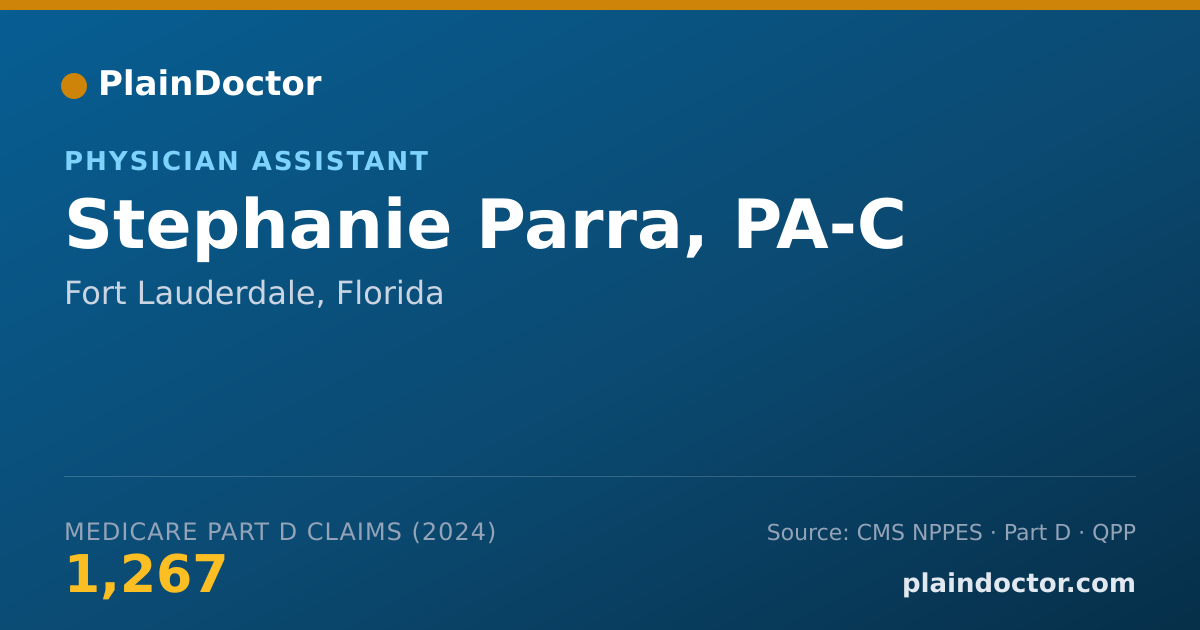 Shareable card for Stephanie Parra, PA-C - Physician Assistant, Fort Lauderdale, FL