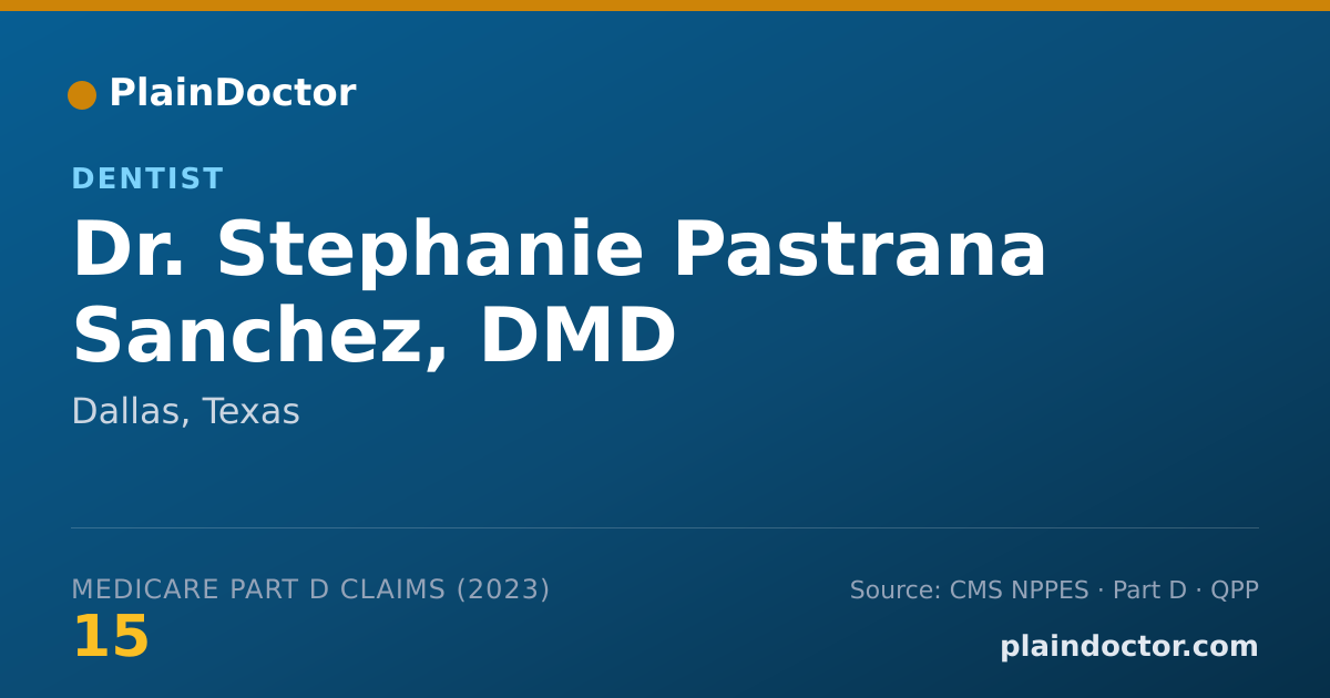 Shareable card for Stephanie Pastrana Sanchez, DMD - Dentist, Dallas, TX