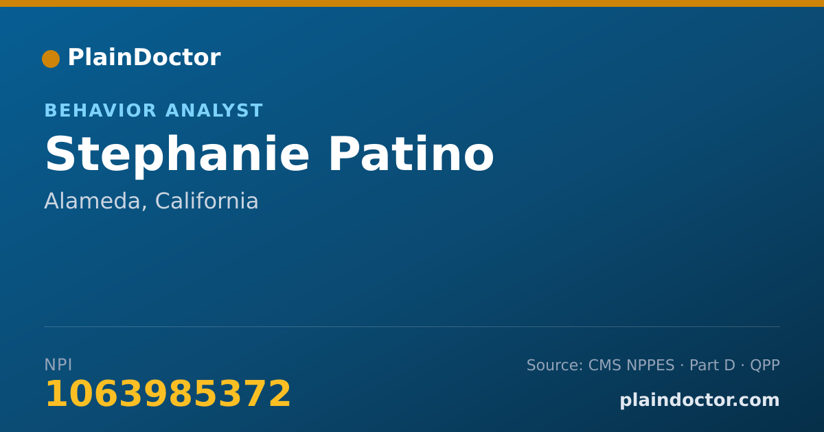 Shareable card for Stephanie Patino - Behavior Analyst, Alameda, CA