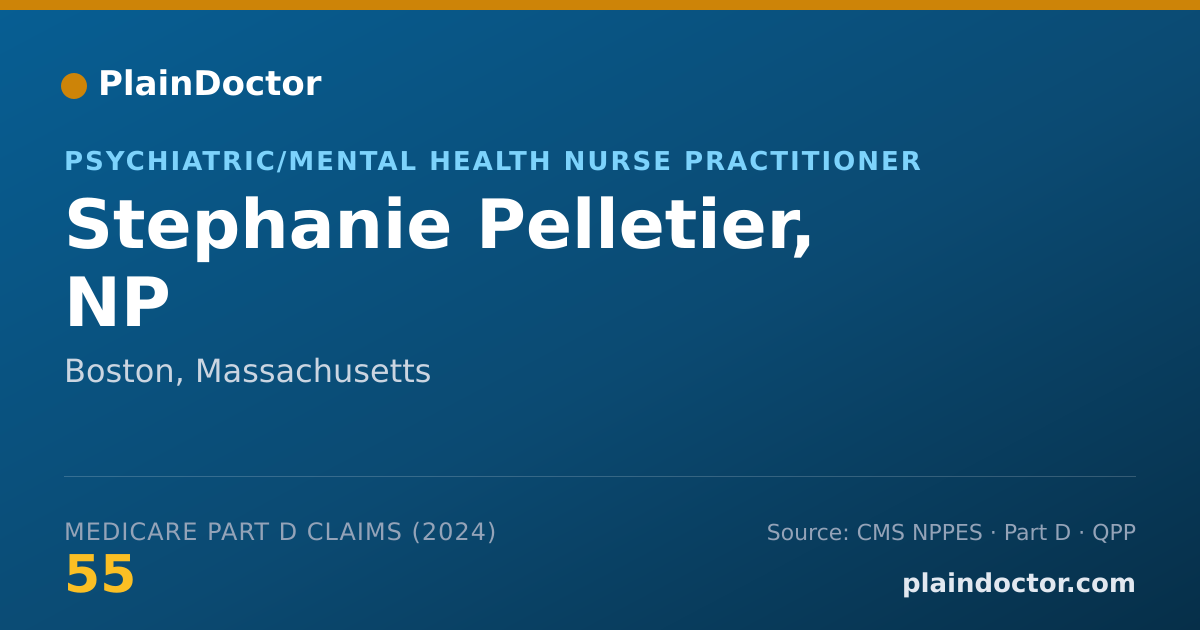 Shareable card for Stephanie Pelletier, NP - Psychiatric/Mental Health Nurse Practitioner, Boston, MA