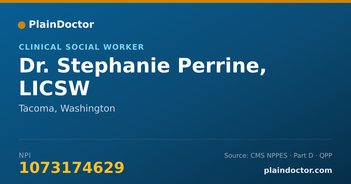 Shareable card for Stephanie Perrine, LICSW - Clinical Social Worker, Tacoma, WA