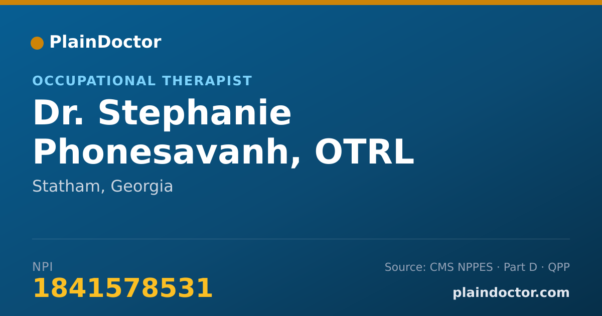 Shareable card for Stephanie Phonesavanh, OTRL - Occupational Therapist, Statham, GA