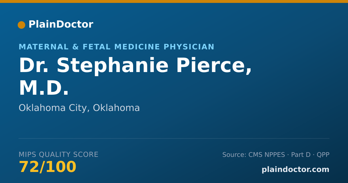 Shareable card for Stephanie Pierce, M.D. - Maternal & Fetal Medicine Physician, Oklahoma City, OK