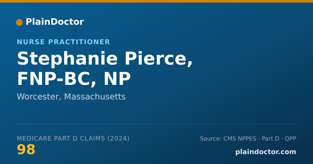 Shareable card for Stephanie Pierce, FNP-BC, NP - Family Nurse Practitioner, Worcester, MA