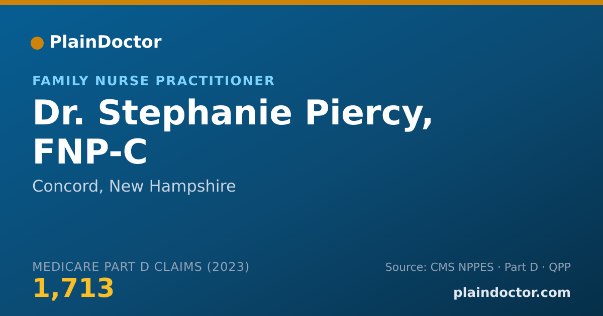 Shareable card for Stephanie Piercy, FNP-C - Family Nurse Practitioner, Concord, NH