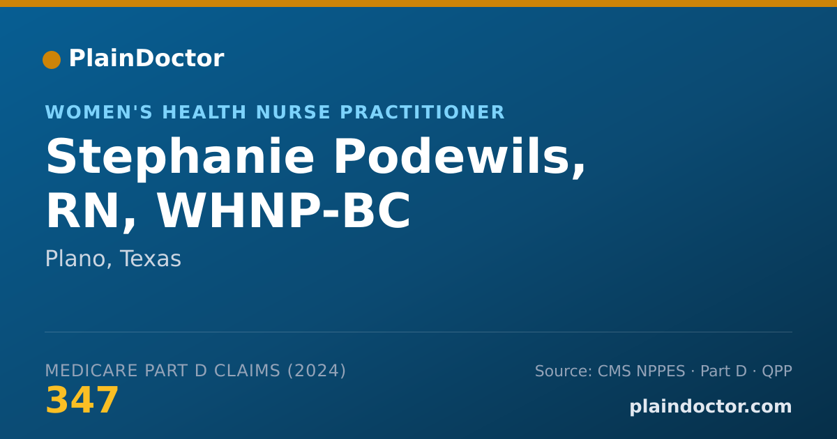 Shareable card for Stephanie Podewils, RN, WHNP-BC - Women's Health Nurse Practitioner, Plano, TX