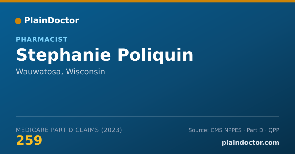 Shareable card for Stephanie Poliquin - Pharmacist, Wauwatosa, WI