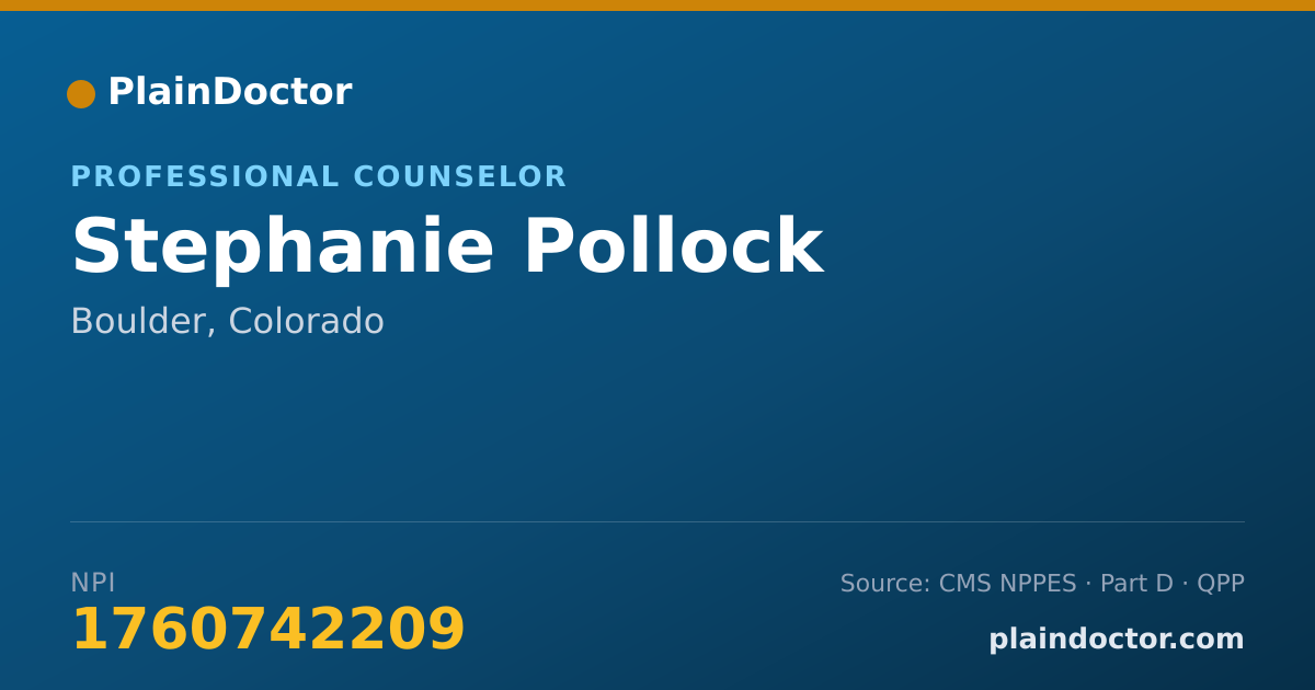 Shareable card for Stephanie Pollock - Professional Counselor, Boulder, CO