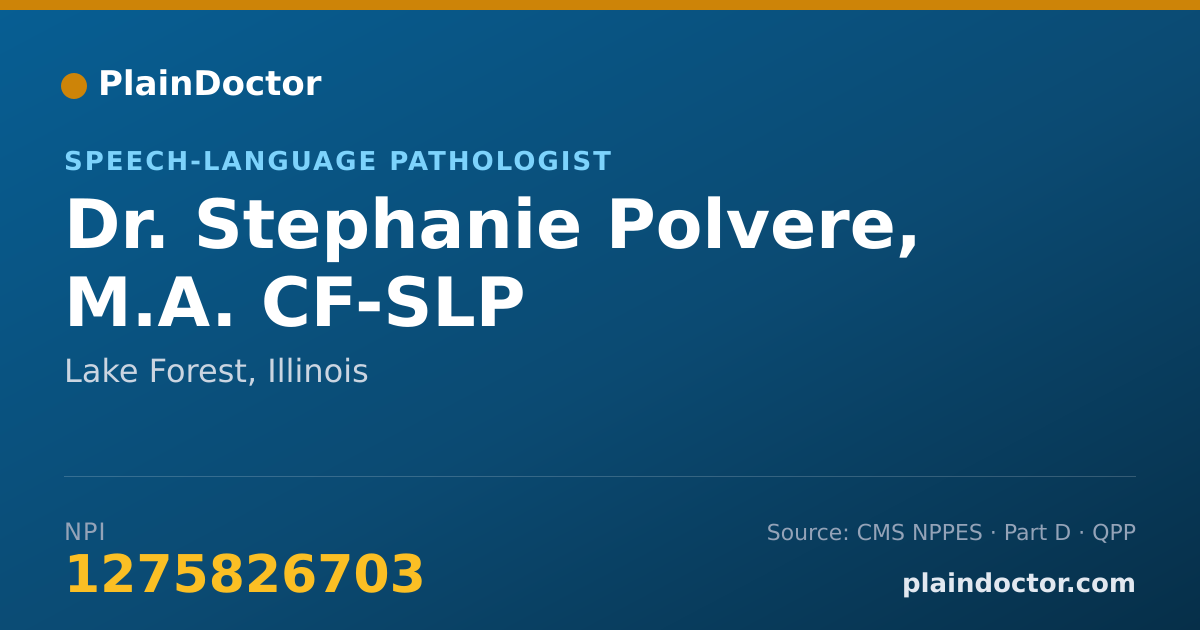 Shareable card for Stephanie Polvere, M.A. CF-SLP - Speech-Language Pathologist, Lake Forest, IL