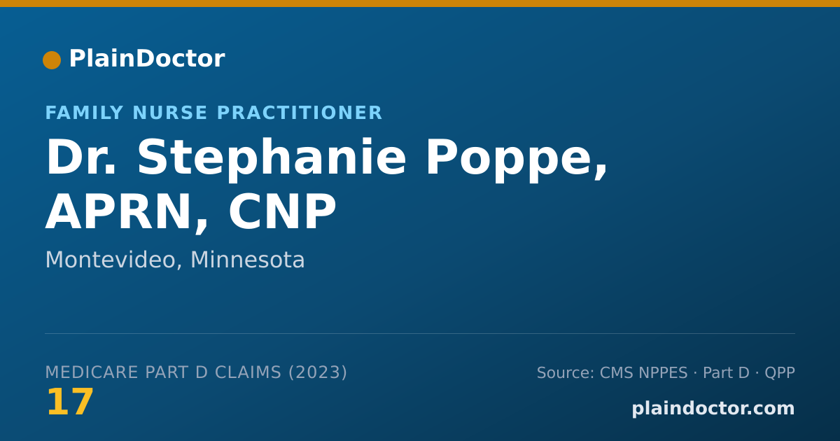 Shareable card for Stephanie Poppe, APRN, CNP - Family Nurse Practitioner, Montevideo, MN