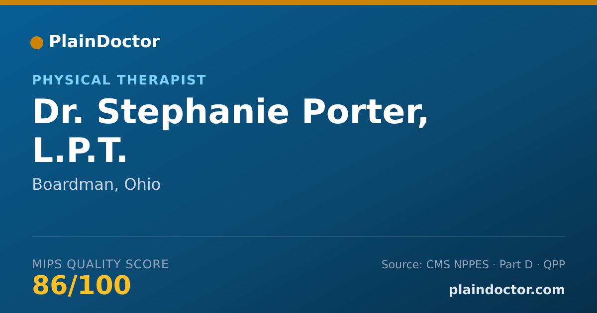 Shareable card for Stephanie Porter, L.P.T. - Physical Therapist, Boardman, OH
