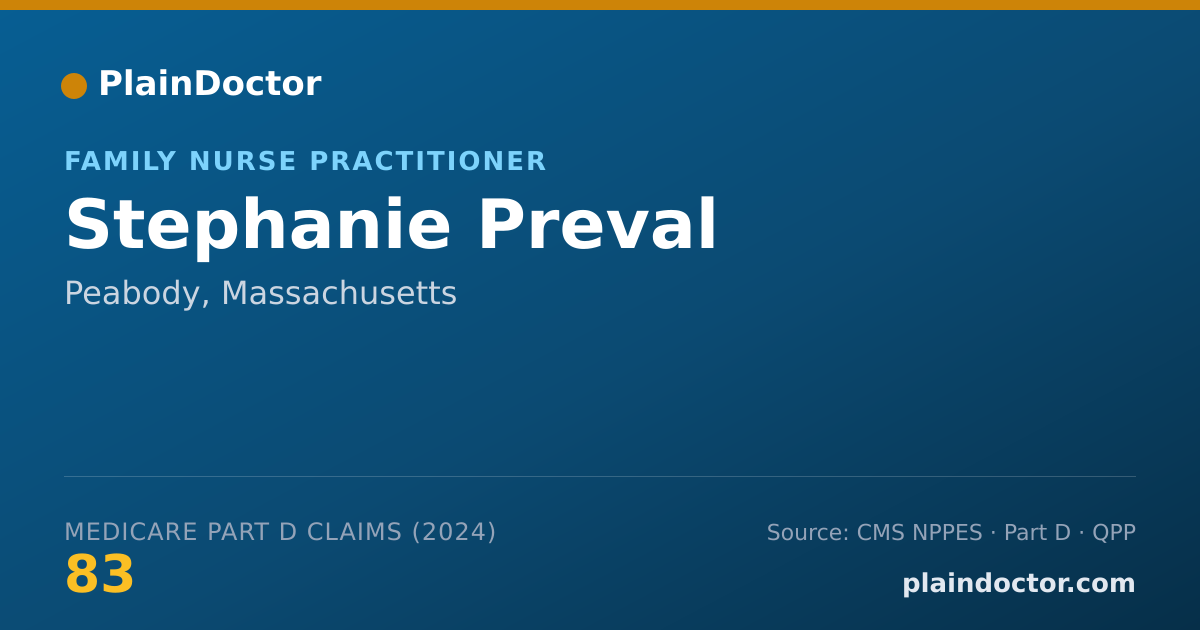 Shareable card for Stephanie Preval - Family Nurse Practitioner, Peabody, MA