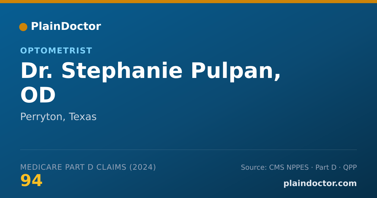 Shareable card for Stephanie Pulpan, OD - Optometrist, Perryton, TX