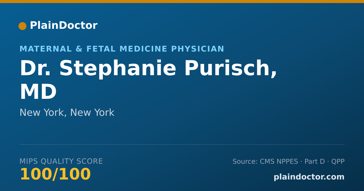 Shareable card for Stephanie Purisch, MD - Maternal & Fetal Medicine Physician, New York, NY