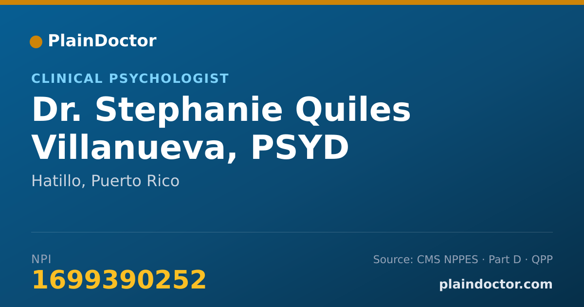 Shareable card for Stephanie Quiles Villanueva, PSYD - Clinical Psychologist, Hatillo, PR