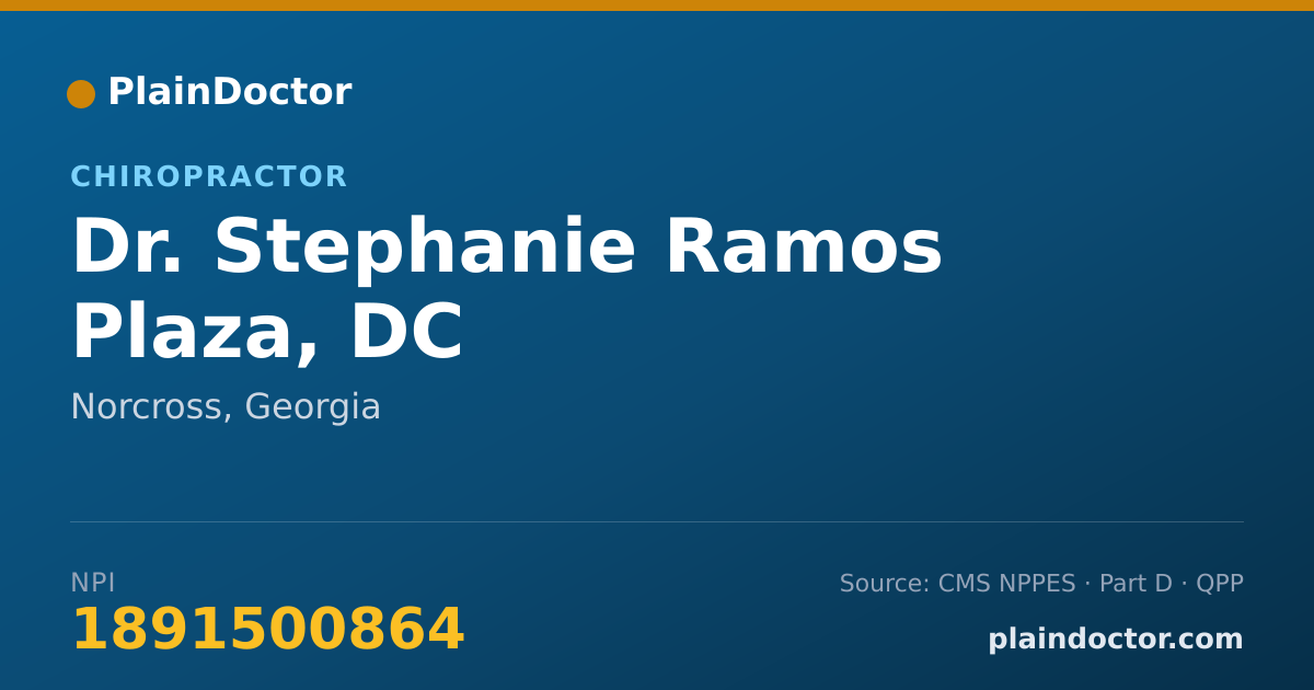 Shareable card for Stephanie Ramos Plaza, DC - Chiropractor, Norcross, GA