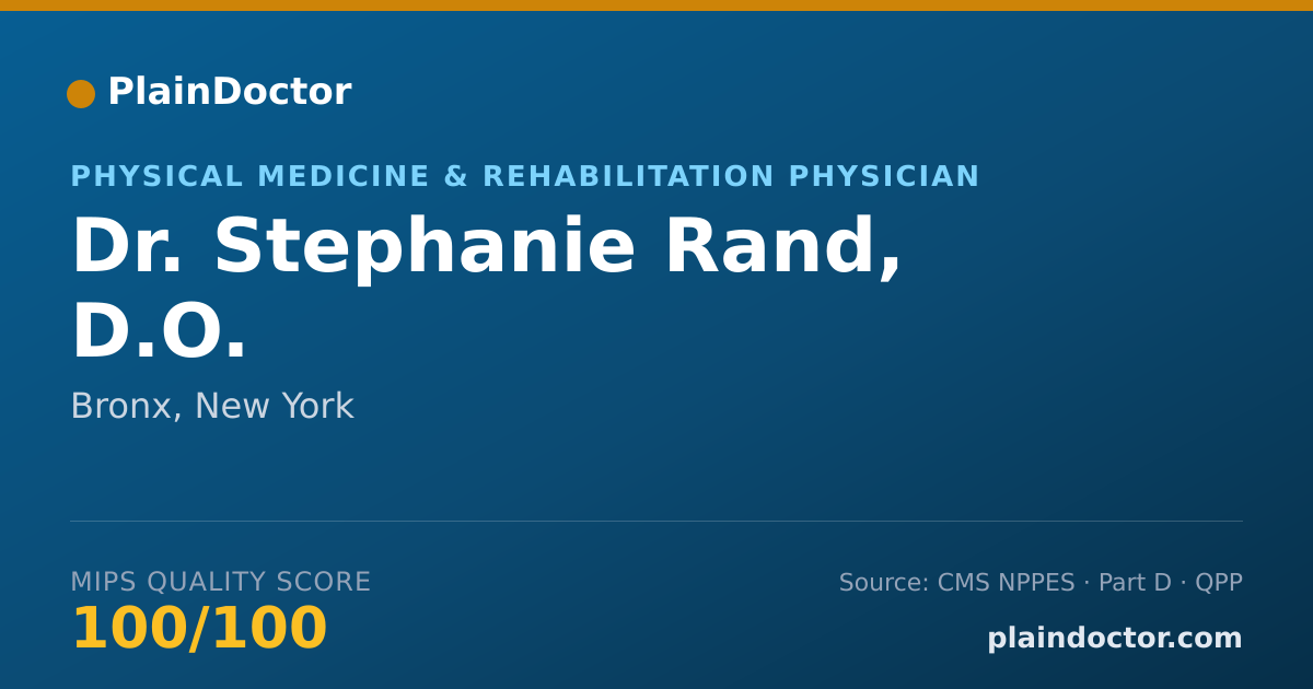 Shareable card for Stephanie Rand, D.O. - Physical Medicine & Rehabilitation Physician, Bronx, NY