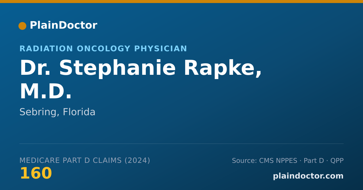 Shareable card for Stephanie Rapke, M.D. - Radiation Oncology Physician, Sebring, FL