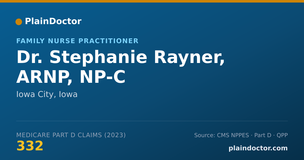 Shareable card for Stephanie Rayner, ARNP, NP-C - Family Nurse Practitioner, Iowa City, IA