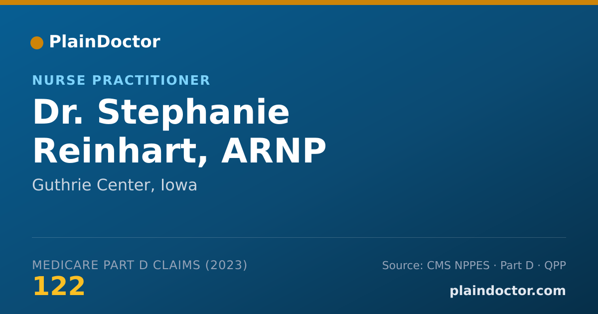 Shareable card for Stephanie Reinhart, ARNP - Nurse Practitioner, Guthrie Center, IA