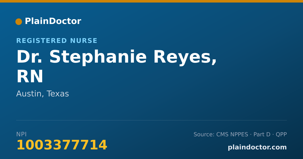 Shareable card for Stephanie Reyes, RN - Registered Nurse, Austin, TX