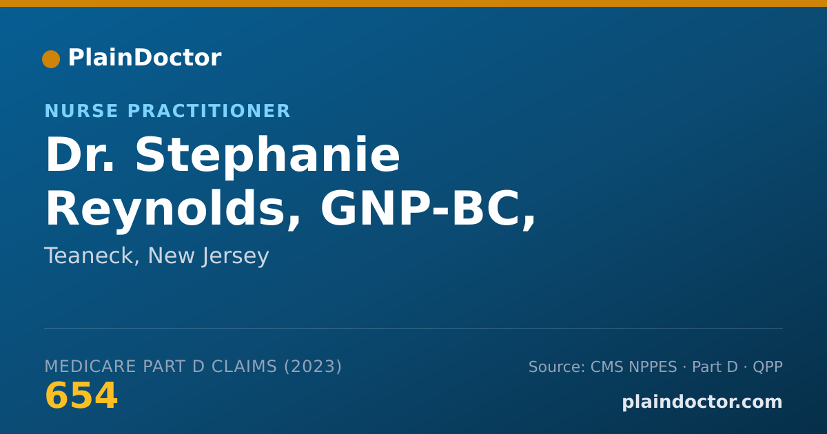 Shareable card for Stephanie Reynolds, GNP-BC, ACHPN - Nurse Practitioner, Teaneck, NJ
