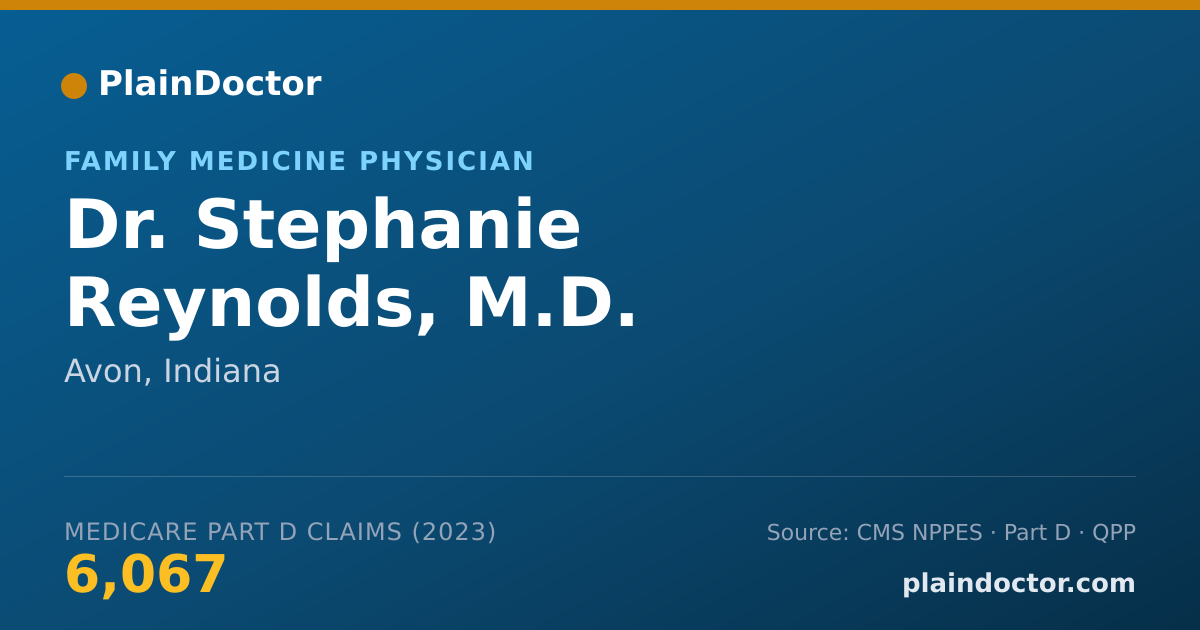 Shareable card for Stephanie Reynolds, M.D. - Family Medicine Physician, Avon, IN