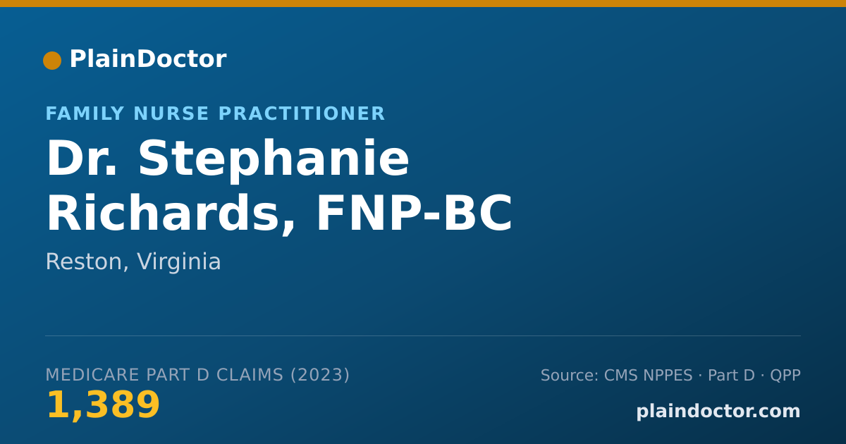 Shareable card for Stephanie Richards, FNP-BC - Family Nurse Practitioner, Reston, VA