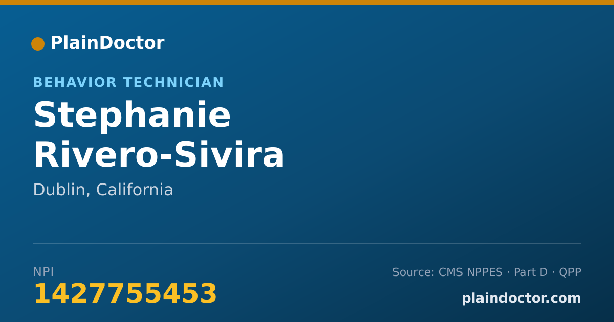 Shareable card for Stephanie Rivero-Sivira - Behavior Technician, Dublin, CA