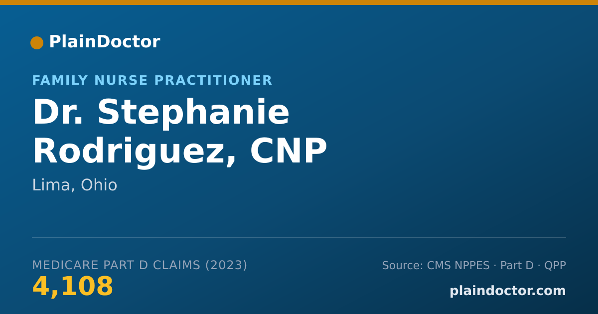 Shareable card for Stephanie Rodriguez, CNP - Family Nurse Practitioner, Lima, OH