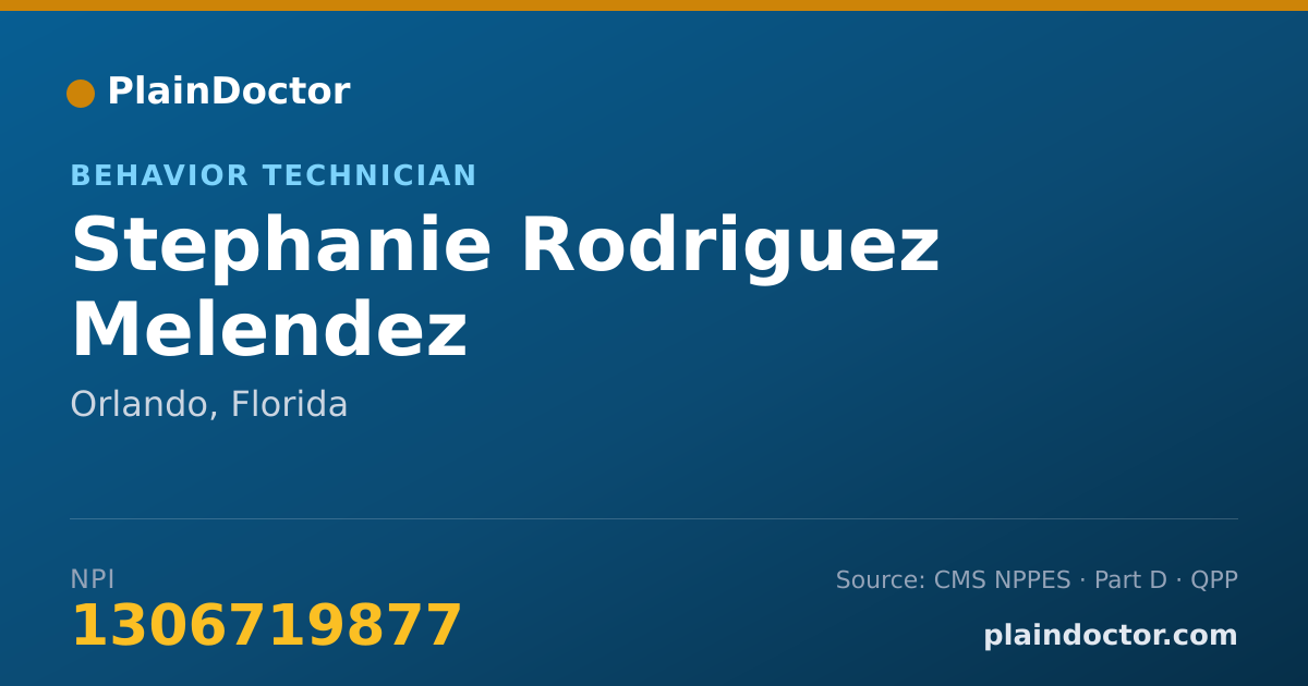 Shareable card for Stephanie Rodriguez Melendez - Behavior Technician, Orlando, FL