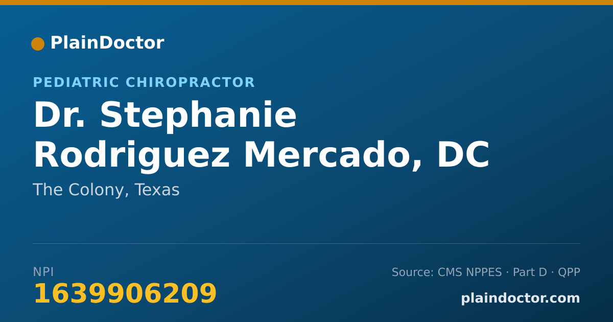 Shareable card for Stephanie Rodriguez Mercado, DC - Pediatric Chiropractor, The Colony, TX