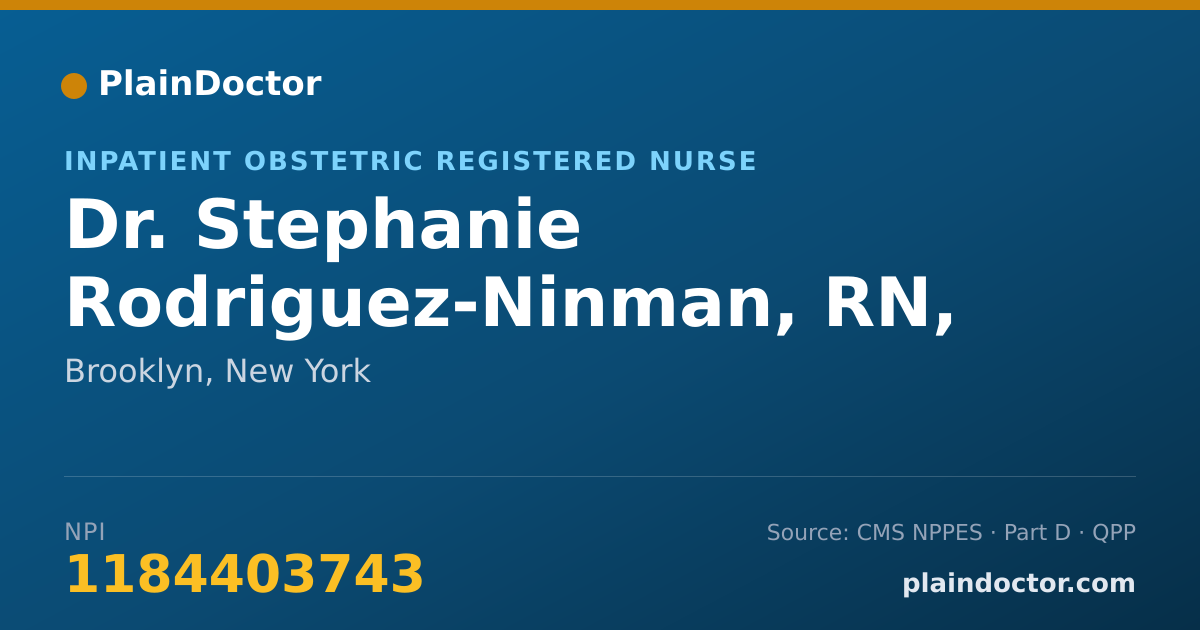 Shareable card for Stephanie Rodriguez-Ninman, RN, IBCLC - Inpatient Obstetric Registered Nurse, Brooklyn, NY
