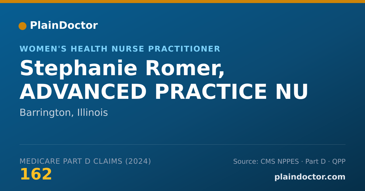 Shareable card for Stephanie Romer, ADVANCED PRACTICE NU - Women's Health Nurse Practitioner, Barrington, IL