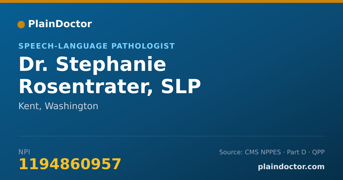 Shareable card for Stephanie Rosentrater, SLP - Speech-Language Pathologist, Kent, WA