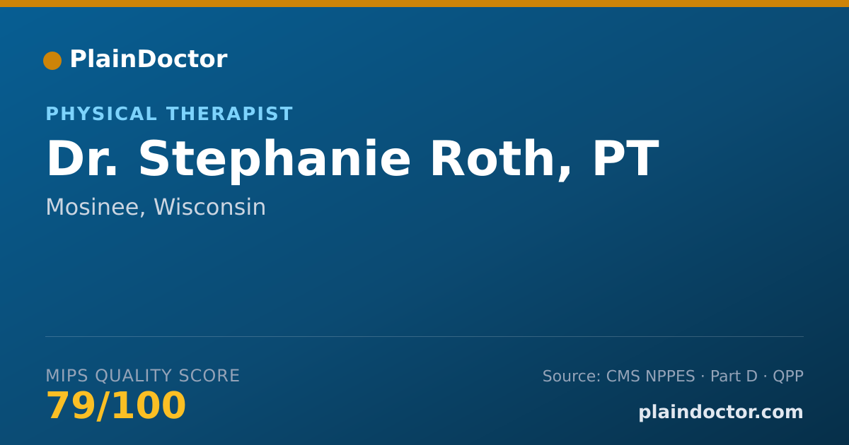 Shareable card for Stephanie Roth, PT - Physical Therapist, Mosinee, WI