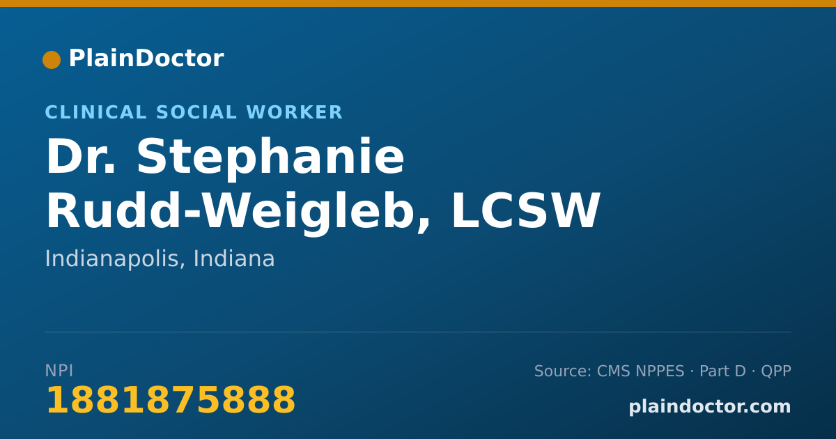 Shareable card for Stephanie Rudd-Weigleb, LCSW - Clinical Social Worker, Indianapolis, IN