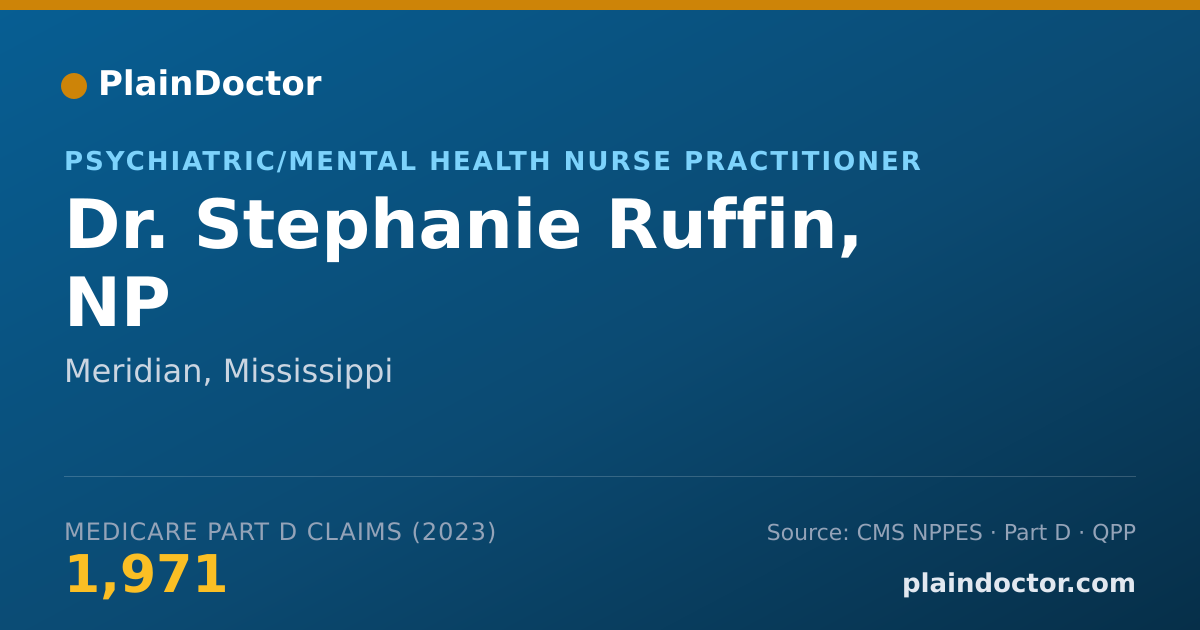 Shareable card for Stephanie Ruffin, NP - Psychiatric/Mental Health Nurse Practitioner, Meridian, MS