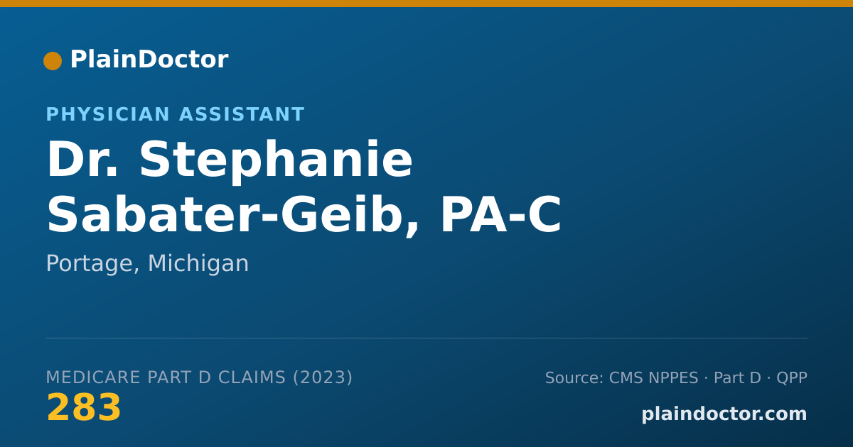 Shareable card for Stephanie Sabater-Geib, PA-C - Physician Assistant, Portage, MI