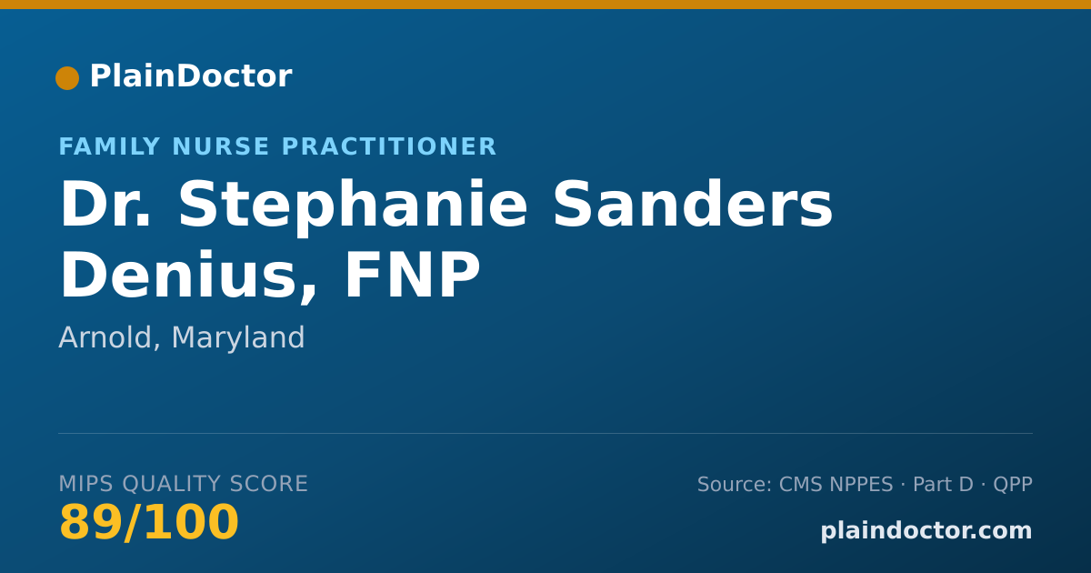 Shareable card for Stephanie Sanders Denius, FNP - Family Nurse Practitioner, Arnold, MD