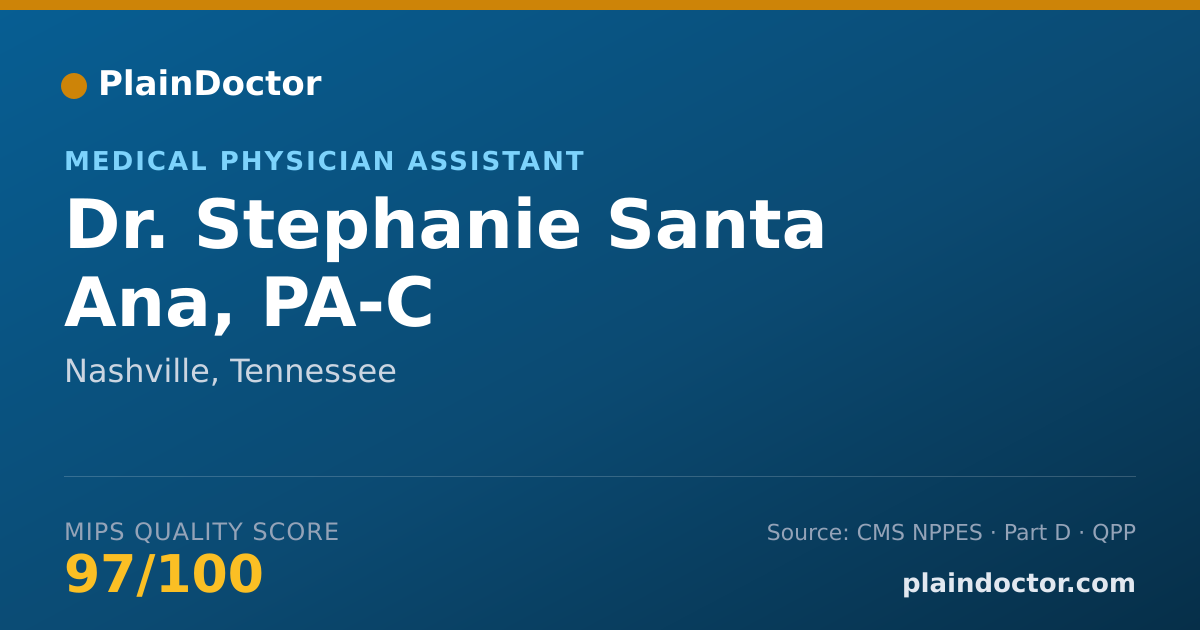 Shareable card for Stephanie Santa Ana, PA-C - Medical Physician Assistant, Nashville, TN